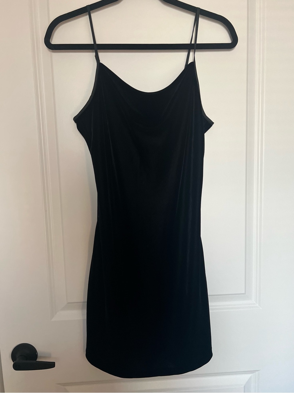 Banana Republic Black Velvet Cowl Neck Mini Dress NWT